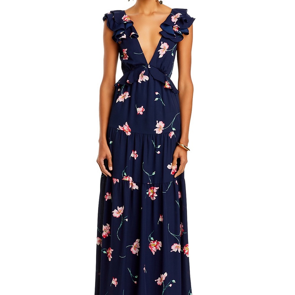Aqua maxi dress size XS. Brand new/never worn. Navy floral